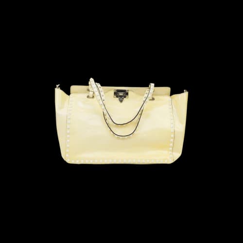 Valentino Rockstud Trapeze Medium Tote 'Yellow'