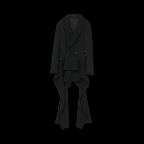 Yohji Yamamoto Flap Linked Peaked Jacket 'Black'