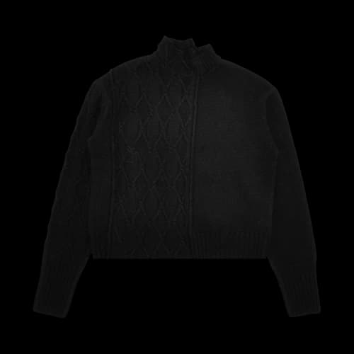 Yohji Yamamoto Diamond Pattern Panel Turtleneck Sweater 'Black'