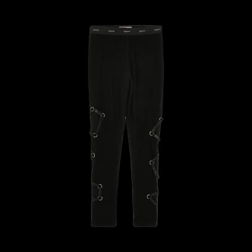 Yohji Yamamoto Leather Random Patch Leggings 'Black'