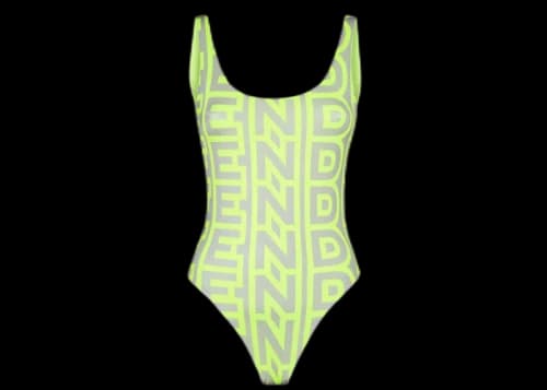 Fendi by Marc Jacobs Reversible One-Piece Swimsuit Yellow Lycra