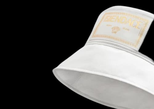 Fendi Fendace Canvas Logo Bucket Hat White