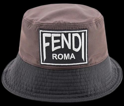 Fendi Logo Patch Bucket Hat Brown/Black