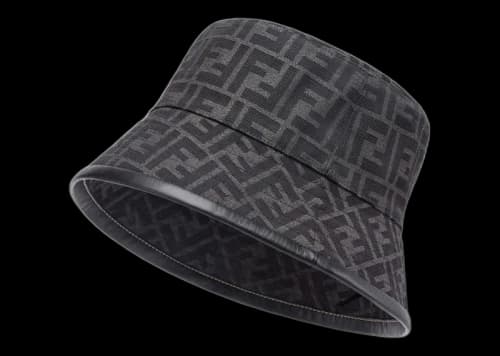 Fendi Jacquard FF Fabric Bucket Hat Black/Grey