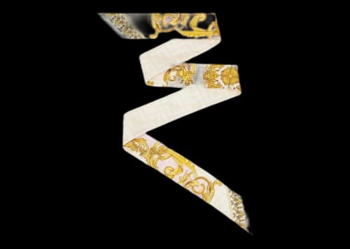 Fendi Fendace Silk Wrappy Bandeau White/Multicolor