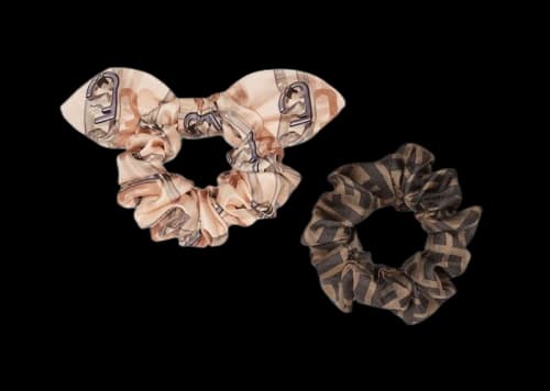 Fendi Set Of Two Multicolor Organic Hair Elastics Multicolor