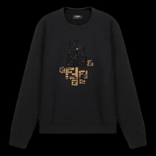FENDI FF Pattern Fleece Lined Bright Black