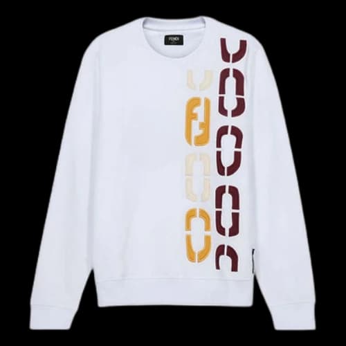 FENDI Embroidered Pattern Long Sleeves White