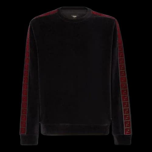 FENDI FW21 F Pattern Round Neck Pullover Sports Black