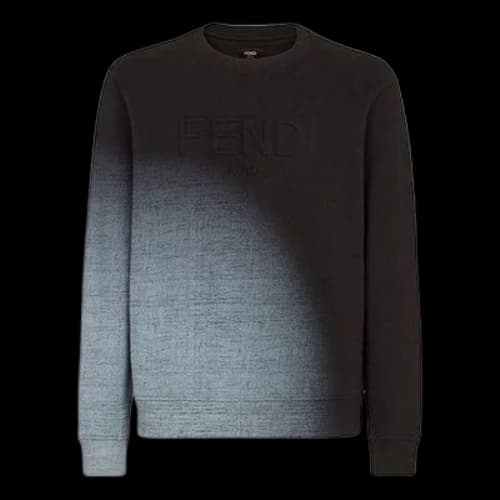 FENDI FW21 Cotton Round Neck Long Sleeves Black