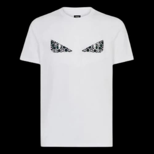 FENDI Small Monster Eye Printing Short Sleeve White