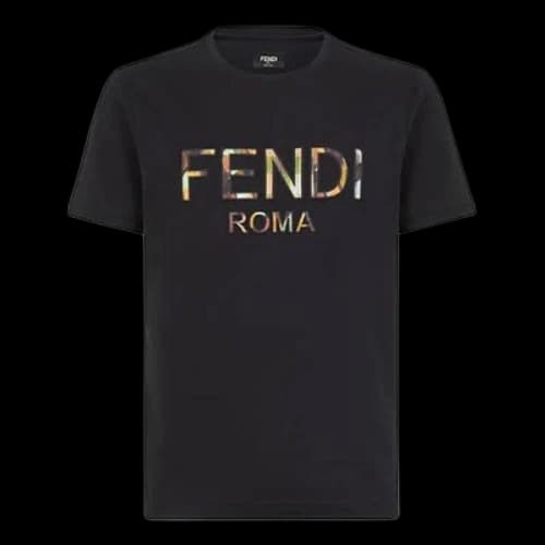 FENDI Multi-Color Printing Short Sleeve Black