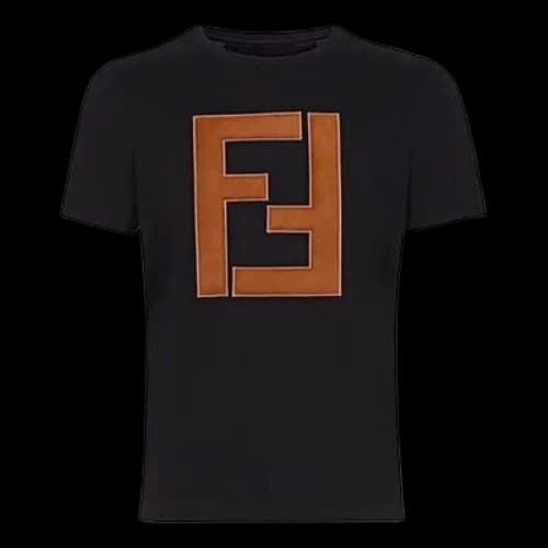 FENDI SS21 Logo Pattern Round Neck Short Sleeve T-Shirts 'Black'