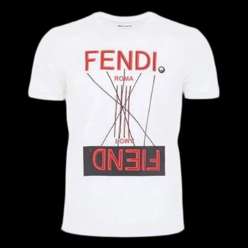 FENDI Logo Printing Short Sleeve Creamy White