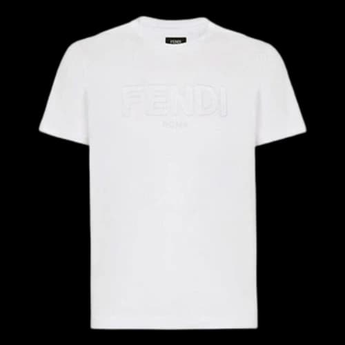 FENDI SS21 Solid Color Round Neck Short Sleeve White