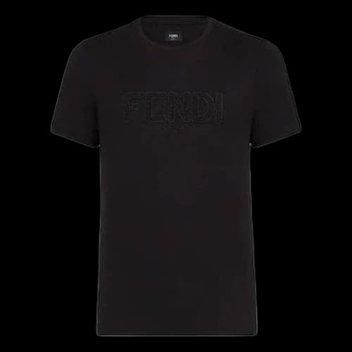 FENDI SS21 Round Neck Short Sleeve Black