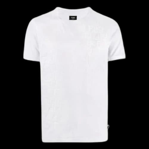 FENDI Solid Color Logo Printing Short Sleeve White