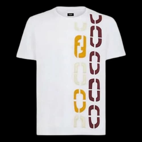 FENDI SS21 Printing Cotton Short Sleeve White
