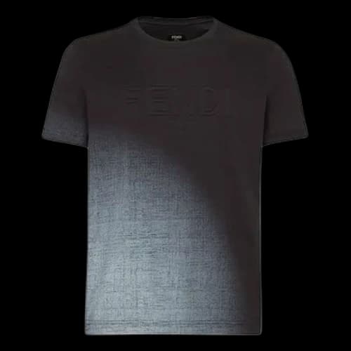 FENDI Casual Cotton Short Sleeve Black T-Shirt
