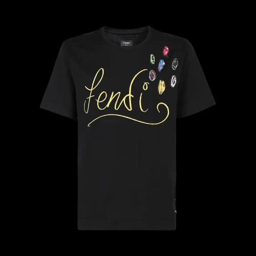 Fendi x Noel Fielding Embroidered T-Shirt 'Nero/Giallo'