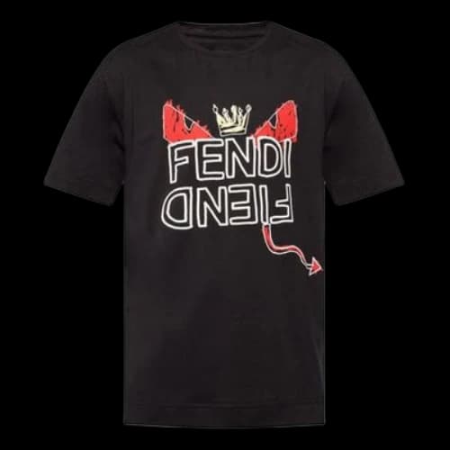 FENDI Small Logo Short Sleeve Black