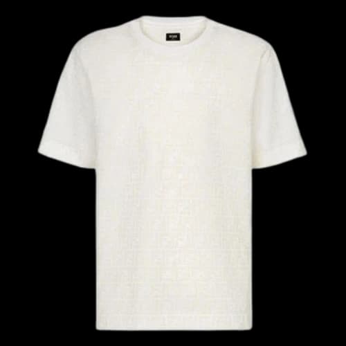 FENDI SS21 Solid Color Alphabet logo Printing Short Sleeve White T-Shirt