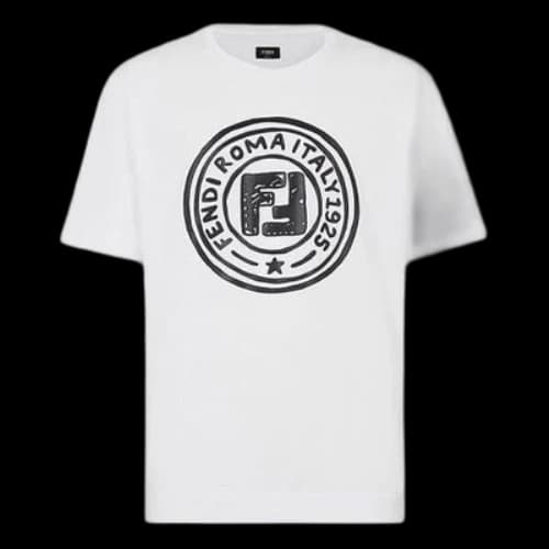 FENDI Series Pattern Short Sleeve White