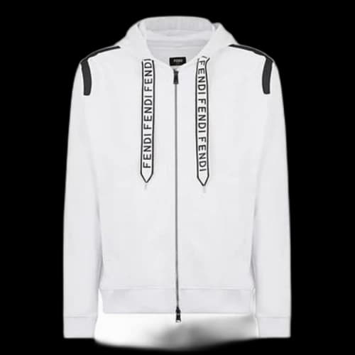 FENDI hooded Knit Sports Jacket White
