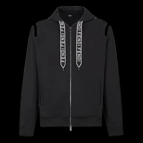 FENDI hooded Knit Sports Jacket Black