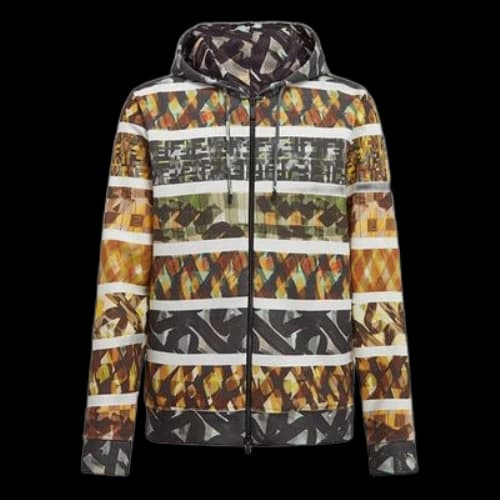 FENDI Botanical Print zip-up Hoodie