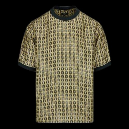 FENDI Logo Printing Short Sleeve Unisex Yellow