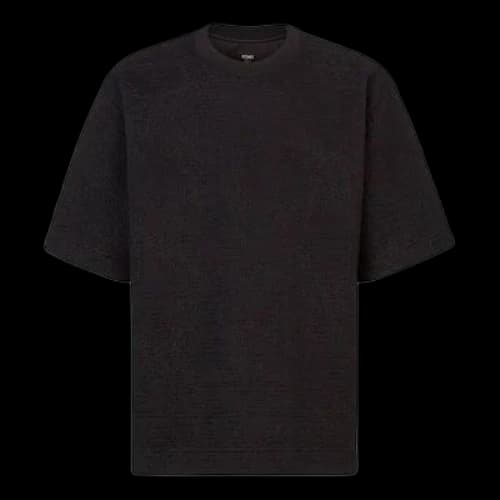 FENDI FW21 Rubber Round Neck Short Sleeve Black T-Shirt