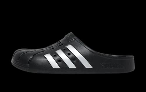 adidas Adilette Clog Black Silver