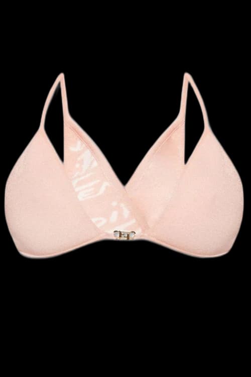 Fendi Logo-Plaque Reversible Cropped Top Pink