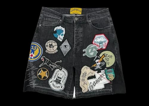 Godspeed Patchwork Denim V2 Shorts Black