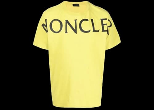 Moncler Oversize Logo Print T-shirt Yellow