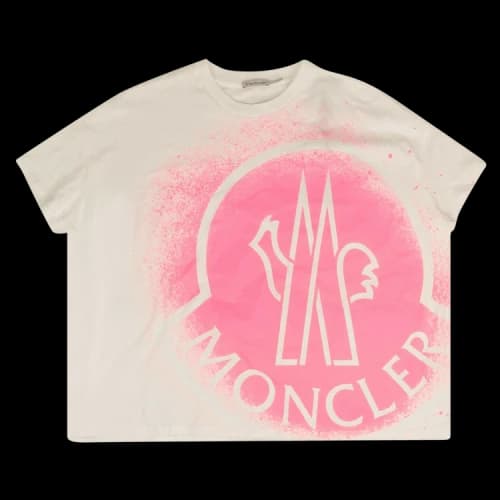 Moncler Short-Sleeve Spray Paint T-Shirt 'White/Pink'