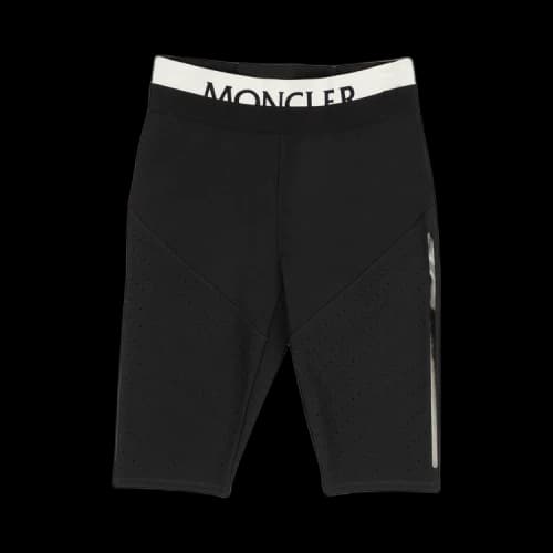Moncler Logo Stretch Waist Jersey Biker Shorts 'Black'
