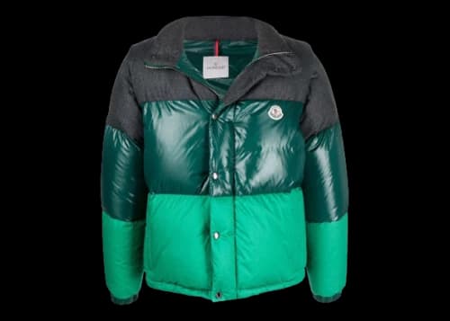 Moncler Aveillan Striped Down Jacket Green/Grey