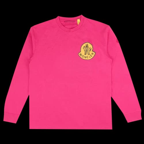 Moncler Cabaret Logo Long-Sleeve T-Shirt 'Pink'