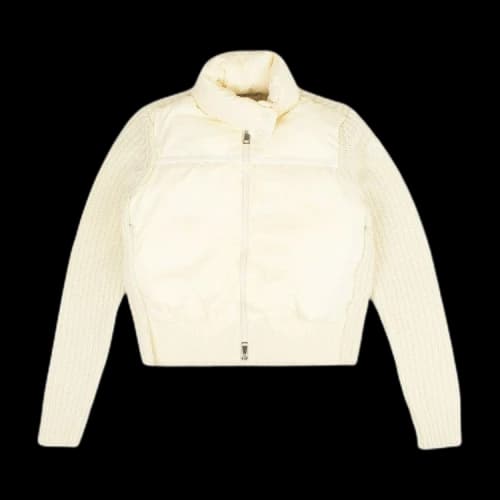 Moncler Wool Blend Quilted Cardigan 'White'