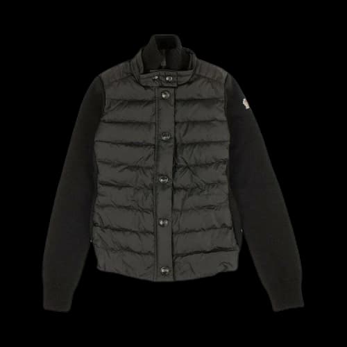 Moncler Wool Puffer Cardigan Jacket 'Black'