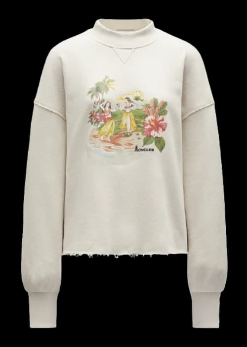Moncler x Palm Angels Tropical Motif Crewneck Beige