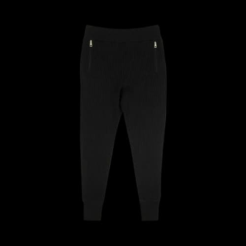 Moncler Logo Rib Knit Jogger Sweatpants 'Black'