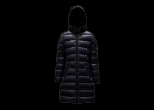Moncler Girl's Moka Long Down Kid's Jacket Night Blue