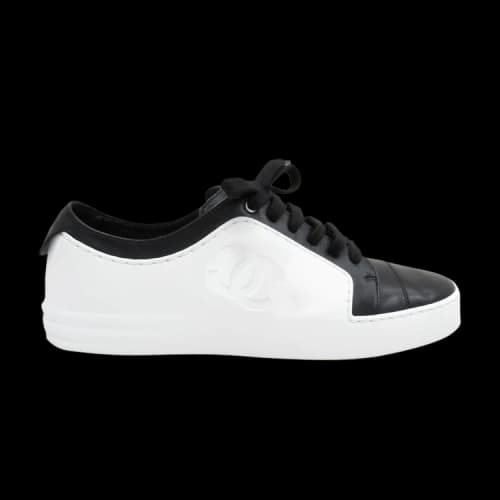 Chanel Velvet Low Sneaker 'White Black' (Women's)