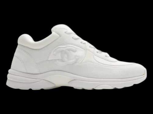 Chanel Triple White Chanel CC Logo Low Top Triple White