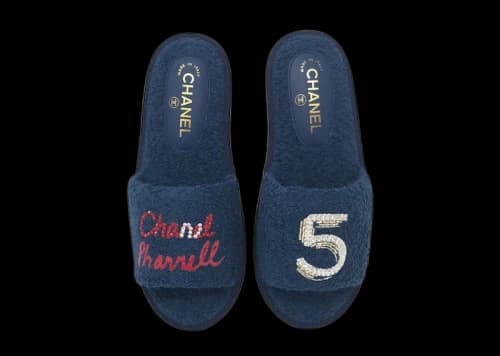 Chanel Marine Pharrell Slipper Navy Terry Cloth