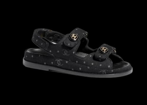 Chanel Printed Sandal Black Denim