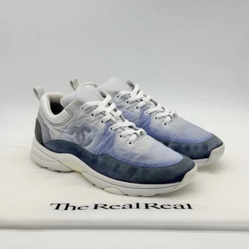Chanel Suede Calfskin Sneakers Sky Blue (Women's)